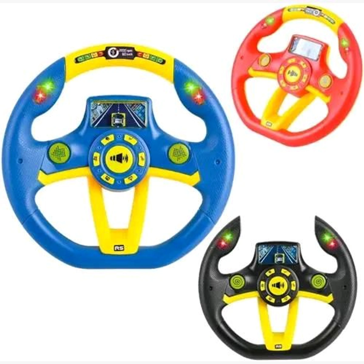 Volan de Jucarie Interactiv  pentru Bebelusi Simulator de Condus, cu Suport si Prindere Ventuze, Rotire 360 grade -  Little Driver Learning Simulation Steering Wheel - Culoare Rosu / Galben  6 Luni + [5]