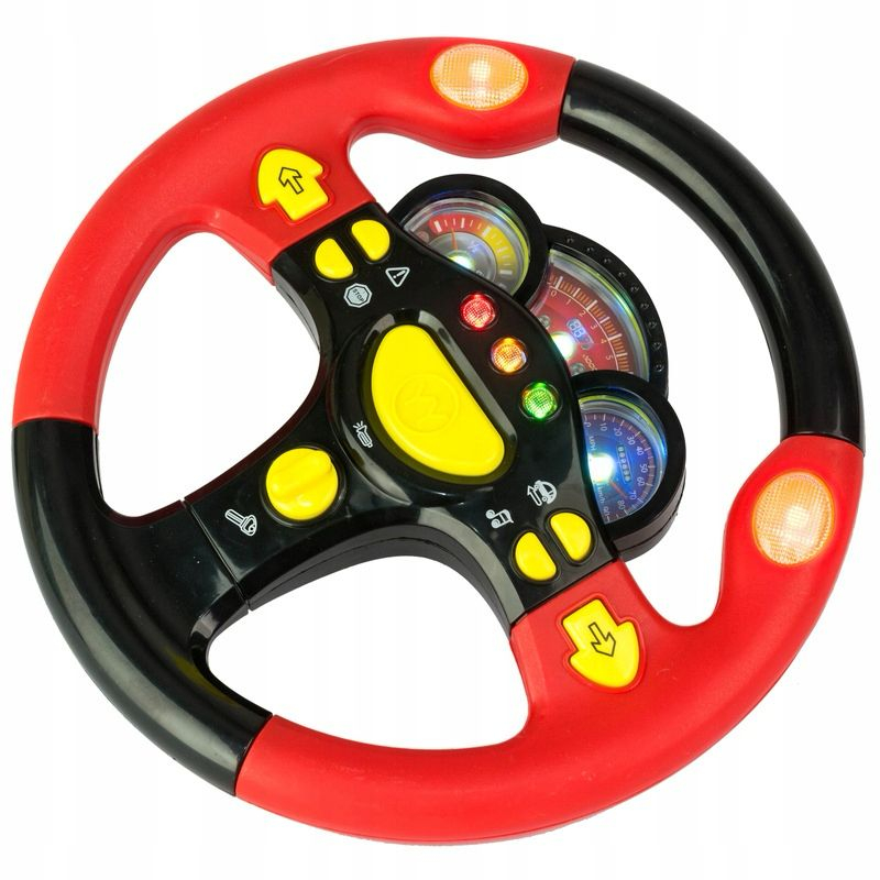 Volan de Jucarie Pentru Copii, Sunete si Lumini - Steering Wheel Rosu/ Negru [5]