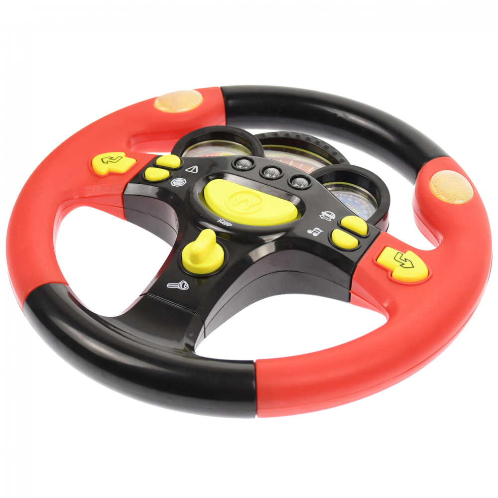 Volan de Jucarie Pentru Copii, Sunete si Lumini - Steering Wheel Rosu/ Negru [6]