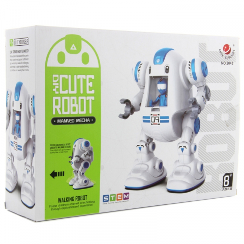 Set Educativ de Constructii -  Roboțel cu Funcții Electrice de mers și funcție de mișcare circulară a brațelor în sus și în jos [7]