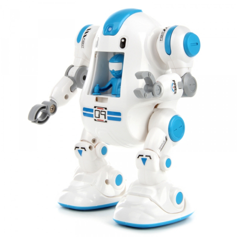 Set Educativ de Constructii -  Roboțel cu Funcții Electrice de mers și funcție de mișcare circulară a brațelor în sus și în jos [2]