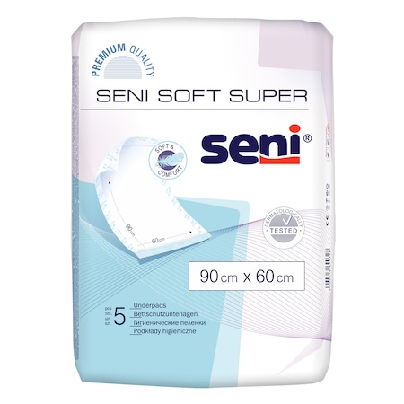 Produse incontinenta - Aleze / Protectii pentru pat Seni Soft Super, 60 x 90 cm, 5 buc
