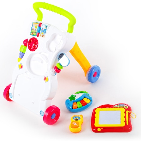 Antepremergator Baby First Step, Jucarii detasabile, tabla de scris, telefon, pian, toate detasabile, lumini si sunete, 45 cm inaltime  interactiv [1]