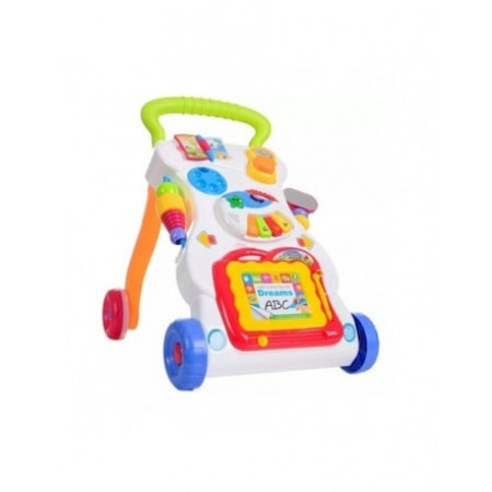 Carucioare si articole transport - Antepremergator cu centru de activitati, pian detasabil si tablita de scris magnetica detasabila, multicolor