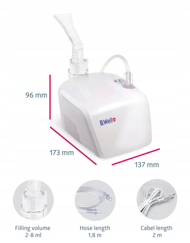 Aparat de Aerosoli  cu compresor pentru Copii si Adulti  PRO-110,- B.Well Swiss [4]