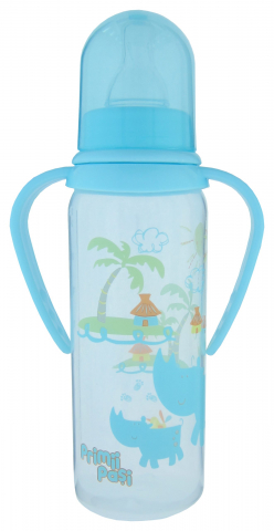 Biberoane, tetine si accesorii - Biberon  din Polipropilena cu Manere Decorat  cu Imagini Atractive 250 ml