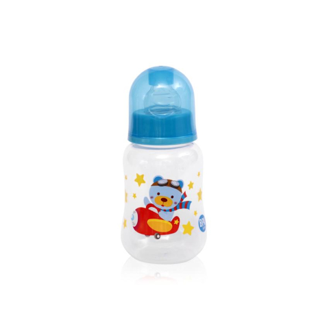 Articole hranire bebelusi - Biberon Gradat  Ergonomic Lorelli Baby Care. Tetină din Silicon , Capacitate: 125 ml, Culoare  Albastru,  Design:  Ursuleț Pilot : 0 luni+