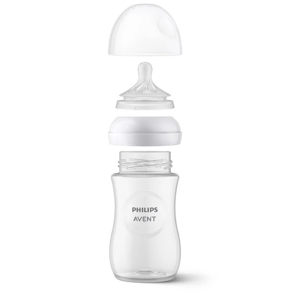 Biberon Mare pentru Bebelusi Philips Avent Natural Response , 260 ML, Tetina Reactiva care functioneaza ca Sanul Mamei, Debit 3, Tetina fara scurgeri, +1 luni, Fara BPA, Usor de Curatat [6]
