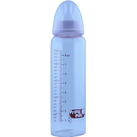 Biberoane, tetine si accesorii - Biberon Primii Pasi borosilicat, 240 ml, Rosu