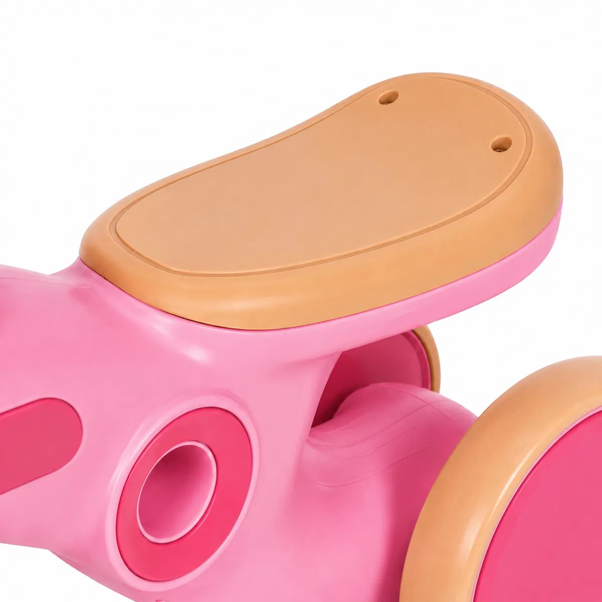 Bicicletă  cu 4 Roti fără Pedale ,Roti Silentioase Anti-Alunecare, Ghidon cu Rotire limitată la 135°,  Far Frontal Luminos, Sezut Ergonomic , Lumini Led Laterale si Muzică  pentru Copii 1 – 3 ani - ROZ [6]