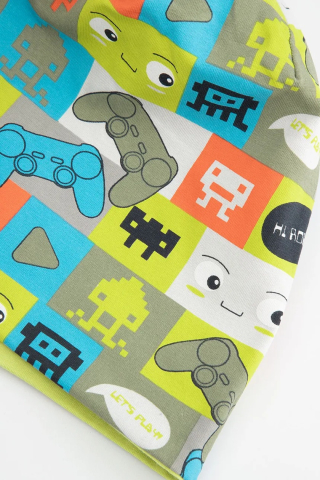 Caciula de Tranzitie Reversibila din  Material Tricotat Subtire si Elastic pentru Copii  Let's Play Minecraft,  Sezon Primavara - Vara- Toamna , Multicolor [1]