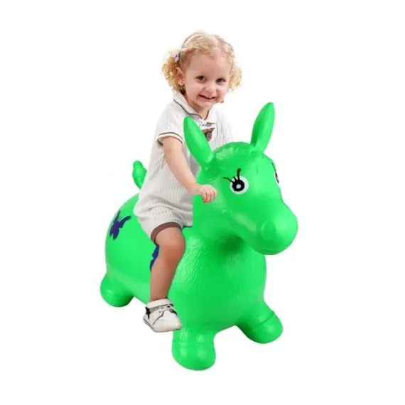 Jucarii & jocuri educative - Calut Gonflabil Jumper din Cauciuc pentru sarit , Muzica si Lumini, Interior sau Exterior - Verde