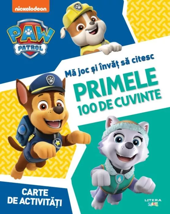 Carti pentru copii - Carte Patrula Catelusilor - Ma joc si invat sa citesc Primele 100 de Cuvinte - Carte de activitati
