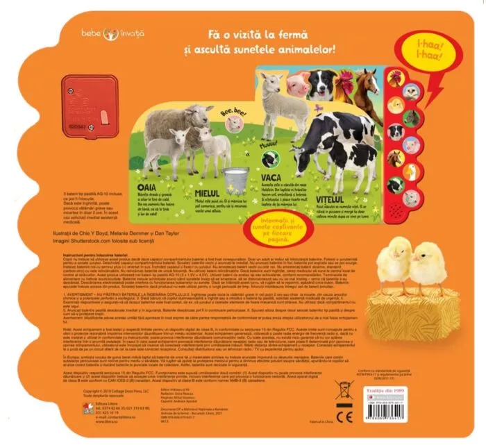 Carte pentru Bebelusi  - Animale de la Ferma. Carte cu Sunete - Bebe Apasa si  Invata [1]
