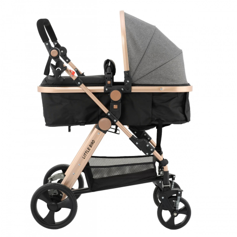 Carucioare si articole transport - Carucior  City Travel cu Suspensii, 2in1 Transformabil Landou-Sport,  Gri