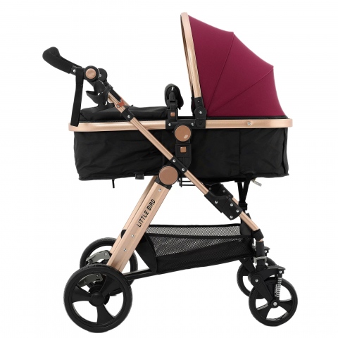 Carucioare si articole transport - Carucior City Travel cu Suspensii, 2in1 Transformabil Landou-Sport, Rosu