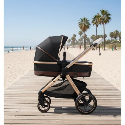 Carucior Multifunctional pentru Bebelusi - 2 in 1, Suspensii, Roti Rezistente, Maner Reversibil, Parasolar, ROYAL SPX2 - Culoare Negru [2]