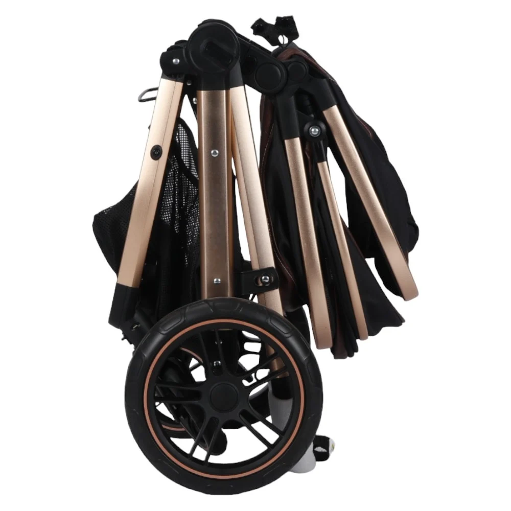 Carucior Multifunctional pentru Bebelusi - 2 in 1, Suspensii, Roti Rezistente, Maner Reversibil, Parasolar, ROYAL SPX2 - Culoare Negru [7]
