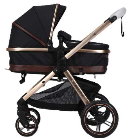 Carucioare - Carucior Multifunctional pentru Bebelusi - 2 in 1, Suspensii, Roti Rezistente, Maner Reversibil, Parasolar, ROYAL SPX2 - Culoare Negru