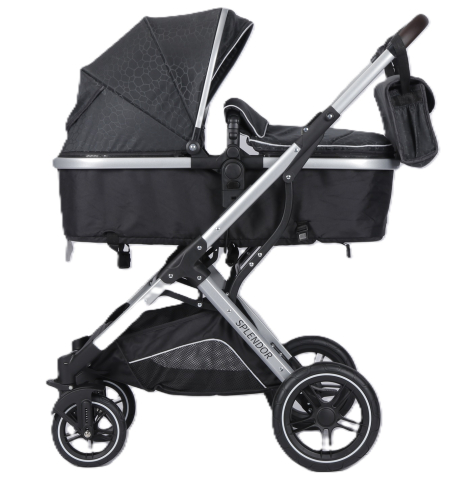 Carucioare - Carucior Multifunctional pentru Bebelusi - 2 in 1, Suspensii, Roti Rezistente, Maner Reversibil, Parasolar, ROYAL SPX4 - Culoare Negru Crocodil