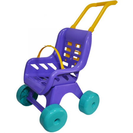 Jucarii & jocuri - Carucior pentru fetite din plastic, albastru, 49 x 42,5 x 28 cm