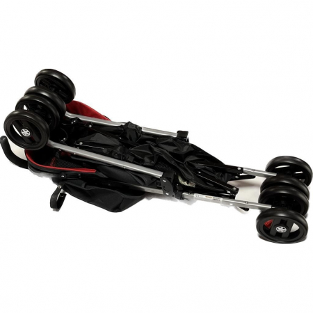 Carucior Sport pentru Copii Ideal City Travel, Inchidere Compacta, Scaun Reglabil, Pozitie de Somn, Negru cu Rosu [6]