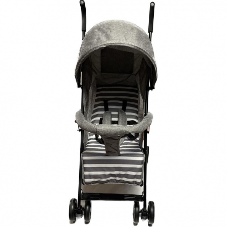 Carucior Sport pentru Copii Zebra City Travel, Inchidere Compacta, Scaun Reglabil 4 Pozitii, Pozitie de Somn, Gry cu Alb [5]