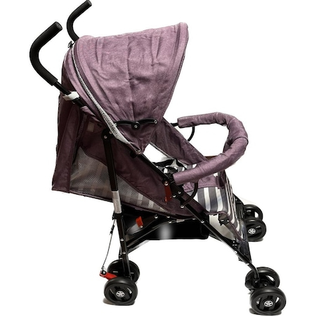 Carucior Sport pentru Copii Zebra City Travel, Inchidere Compacta, Scaun Reglabil 4 Pozitii, Pozitie de Somn, Mov cu Gry [0]