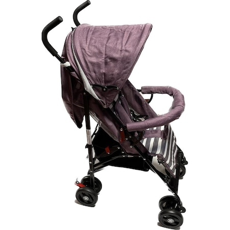 Carucior Sport pentru Copii Zebra City Travel, Inchidere Compacta, Scaun Reglabil 4 Pozitii, Pozitie de Somn, Mov cu Gry [3]