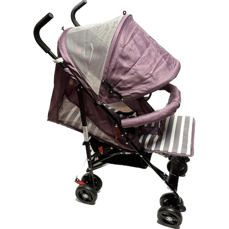 Carucior Sport pentru Copii Zebra City Travel, Inchidere Compacta, Scaun Reglabil 4 Pozitii, Pozitie de Somn, Mov cu Gry [2]