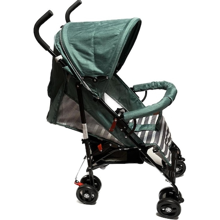 Carucior Sport pentru Copii Zebra City Travel, Inchidere Compacta, Scaun Reglabil 4 Pozitii, Pozitie de Somn, Verde cu Gry [1]
