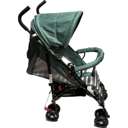 Carucior Sport pentru Copii Zebra City Travel, Inchidere Compacta, Scaun Reglabil 4 Pozitii, Pozitie de Somn, Verde cu Gry [0]