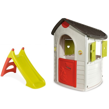 Jucarii de exterior - Casuta Natur Smoby + Tobogan XS