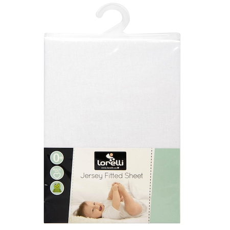 Jucarii, Copii & Bebe - Cearsaf pat Lorelli jersey, 60 x 120 cm, Alb