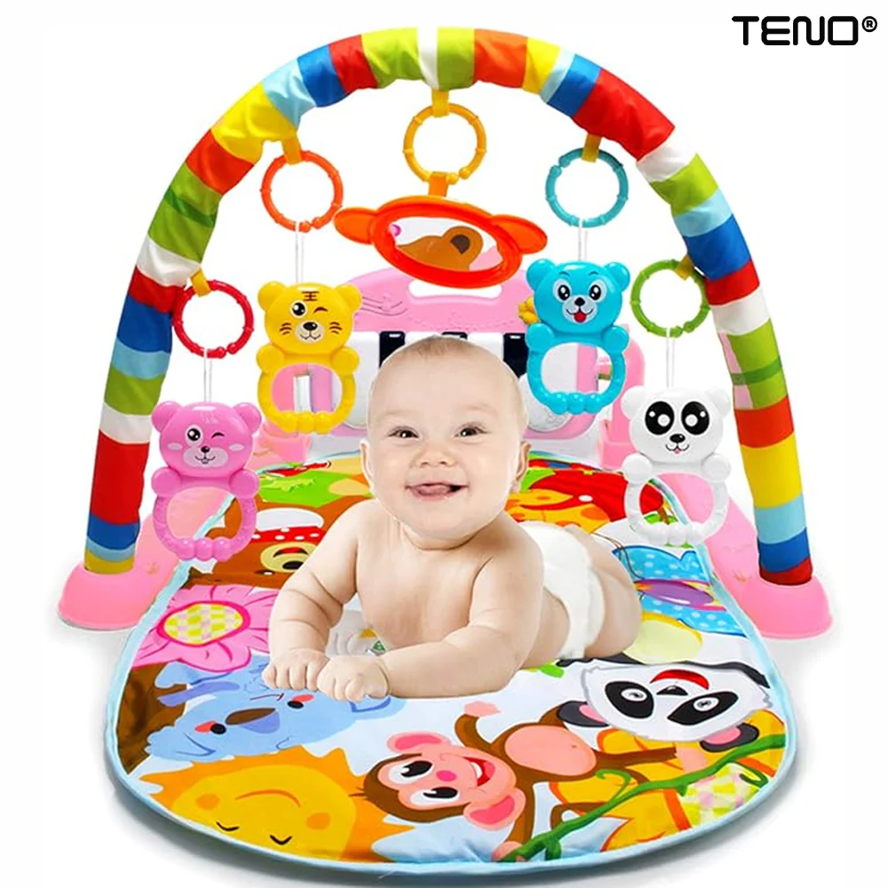 Centre de activitati - Centru de Activitati si Joaca, Saltea Interactiva pentru Copii / Bebe cu Sunete, Multifunctional, Pian si Oglinda Detasabile, Jucarii Zornaitoare, 4 Moduri de Joaca Interactive si Educative
