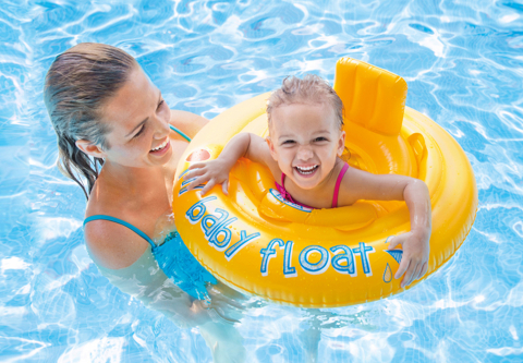 Colaci, ochelari si accesorii inot copii - Colac Gonflabil Rotund pentru Bebelusi , Bazin ,Piscina,Strand,  6-12 luni, scaun suport, 4 camere, PVC de inalta calitate, 70 cm