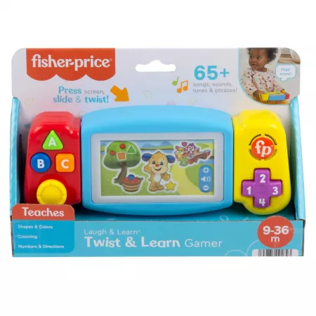 Jucarii bebelusi - Consola de Jocuri Interactiva pentru Bebelusi - Fisher Price - Twist & Learn Gamer, Rasuceste si Invata, Grupa de Varsta 9 Luni - 3 Ani , HNL56