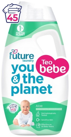 Detergenti pentru Rufe Copii - Detergent Lichid pentru  Rufe  Copii Gentle & Clean  cu Aloe Vera , 45 de Spalari , 1800 ML,  Teo Bebe 