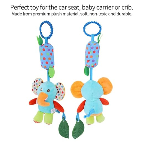 Elefantel Moale de Plus pentru Bebelusi cu Sunete si Accesorii pentru Dentitie ,, Dear Friends'' Inel de Agatare pentru Patut , Carucior sau Tricicleta,    3 Luni + [11]