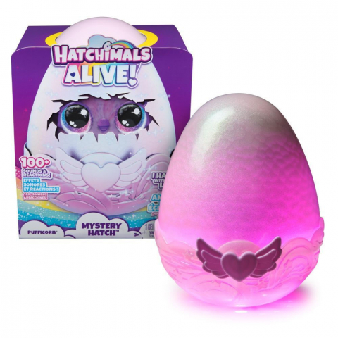 Figurine - Figurina Interactiva de Plus - HATCHIMALS ALIVE MISTERY HATCH -  OU PUFFICORN