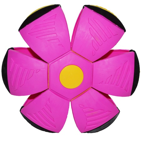 Jucarii pentru plaja si nisip - FLAT BALL - Roz + Set Plastilina Play Doh 3 Culori Stralucitoare - CADOU