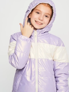Geaca Impermeabila, Reversibilă , Anti-Vant cu 2 Fatete pentru Fetite de 2 Ani, Matlasata cu Glugă si Buzunare - Sezon Primavara / Toamna- Marime 92 , Multicolor [2]