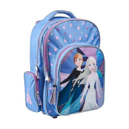 Rechizite si papetarie pentru copii - Ghiozdan pentru scoala Anna si Elsa Frozen cu 2 compartimente
