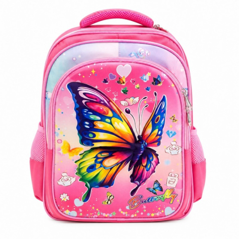 Gaming, Carti & Birotica - Ghiozdan Scolar  Multifunctional pentru Fetite  - Model Fluturi,  Dimensiuni  40*30*18cm