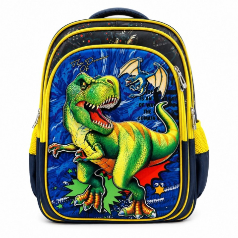 Gaming, Carti & Birotica - Ghiozdan Scolar pentru Copii - Model Dinozaur Furios - Dimensiuni 40*30*18cm