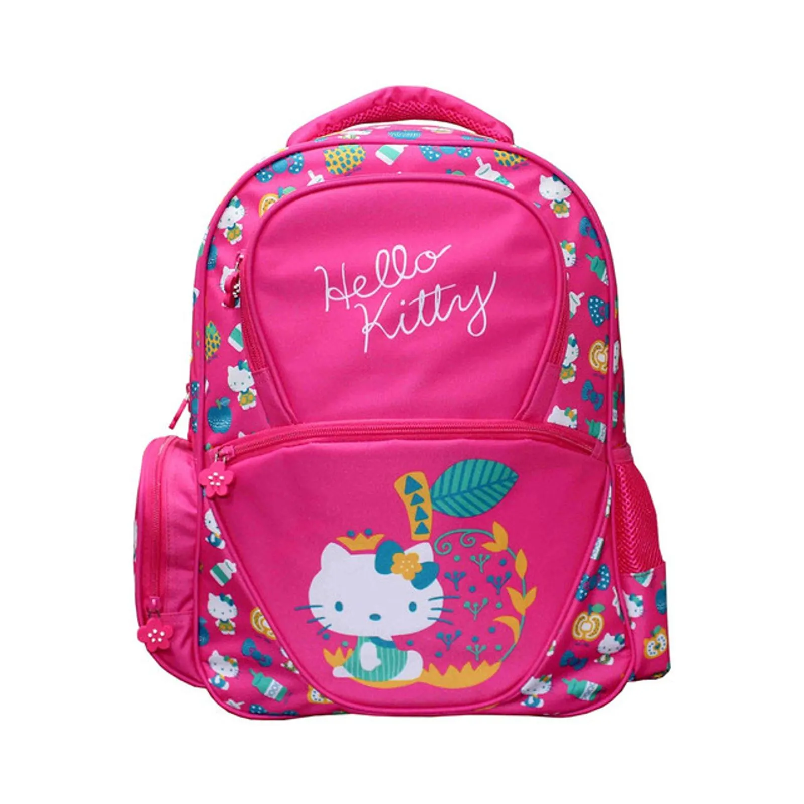 Harti de perete si globuri pamantesti - Ghiozdan Scolar pentru Fetite  HELLO KITTY Roz Apple 3 Fermoare 43H x 30 x 12cm.