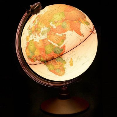 Fictiune - Glob Pamantesc Iluminat Marco Polo 25 CM - Harta cu Efect Antic, politica in Limba Romana, Tecnodidattica
