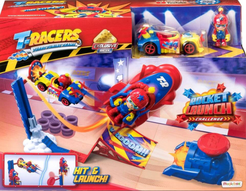 Jucarii & jocuri - Joc Auto de Curse Rocket Launch - Set de joaca T-Racers - Lansarea Rachetei pe Luna