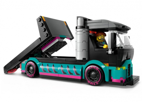 Joc de Constructii - Lego City  Race Car And Car Carrier Truck [4]