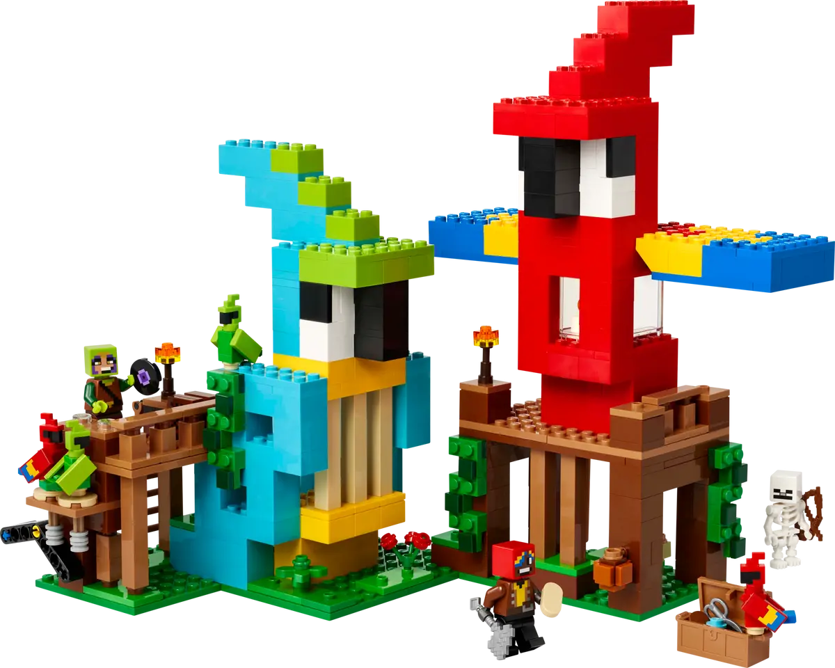 Jucarii, Copii & Bebe - Joc de Constructii - Lego Minecraft Parrot Houses 535buc - 8 Ani +